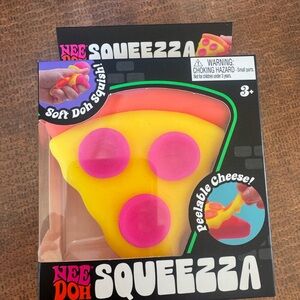 Nee Doh Squeezza Pizza Slice Squishy Toy - Yellow & Pink